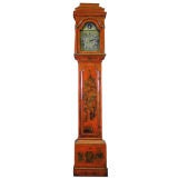 An Early George III Scarlet Japanned Tall Case Clock,