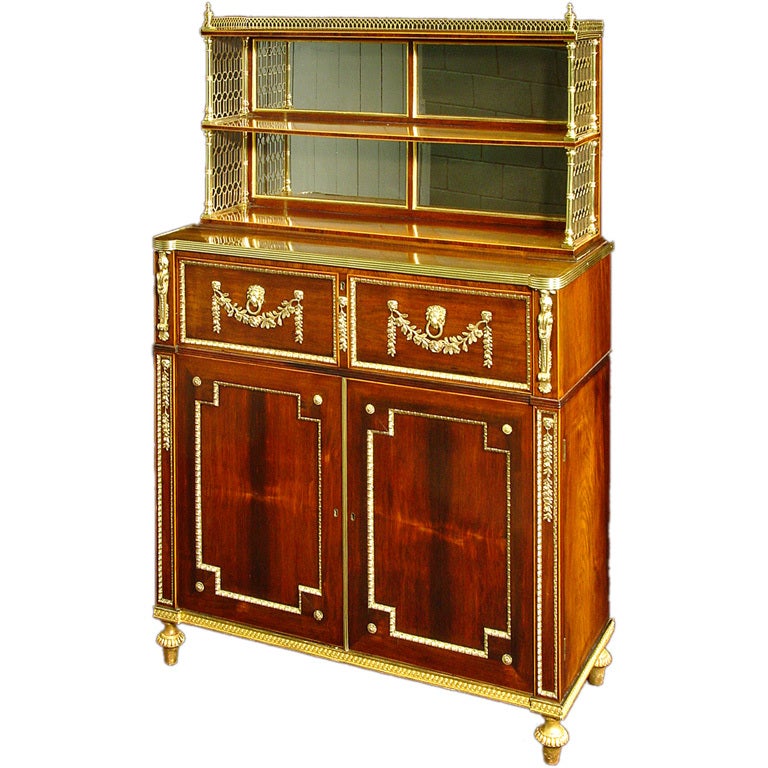 A Regency Rosewood And Gilt-metal-mounted Secretaire Cabinet