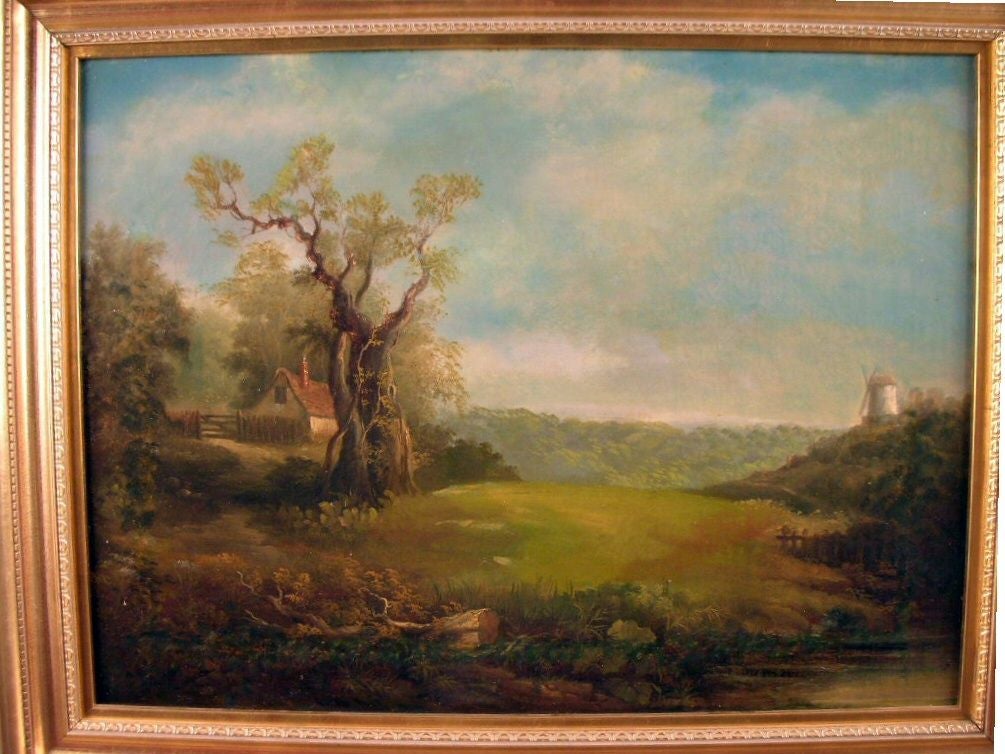 English Rare pair of landscape paintings, signed C. Baker