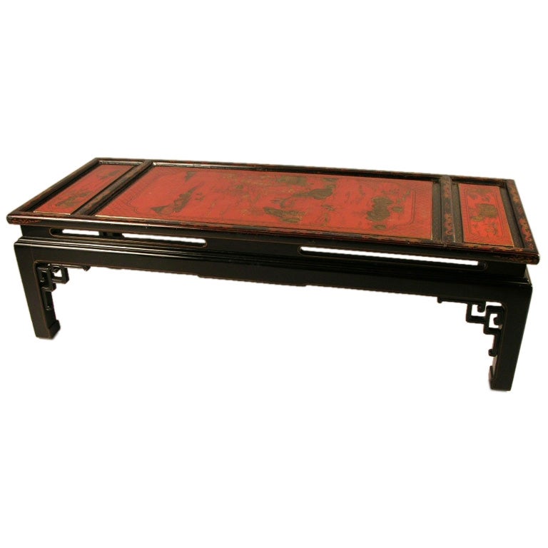 Red lacquer Chinese coffee table at 1stDibs