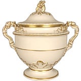 Gold and white covered urn, Spode?