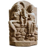 Antique Hindu Holy Family: Shiva, Parvati, and Ganesha