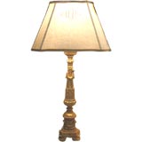 19th Century Italian Giltwood Alterstick Lamp