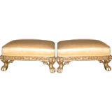 Antique 18th Century Pair of George III Silver Gilt Bench/Stools