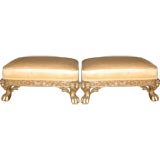Antique 18th Century Pair of George III Silver Gilt Bench/Stools