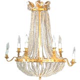 Empire Style Gilt Bronze & Crystal Chandelier