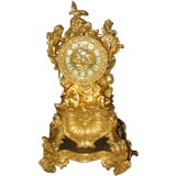 c.19th Century French Christophle Dore Bronze Mantel Clock