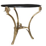 Empire Style Gilt Bronze Ram's Head Gueridon Table