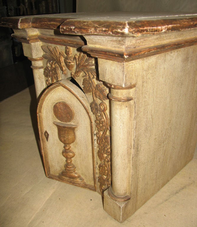 19th Century Italian Carved Parcel Gilt Tabernacle