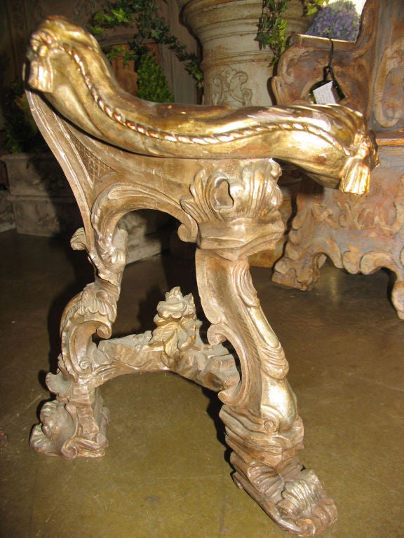 Giltwood Grotto Stool/Bench
