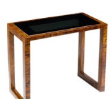 Art Deco Walnut Table with Glass Insert Top.