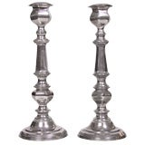 Vintage Pair of Silver Indian Euro-Style Candlesticks.