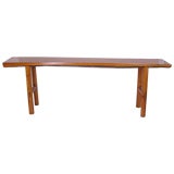 Unusual Slab Top Nakeshima - Style Console Table.