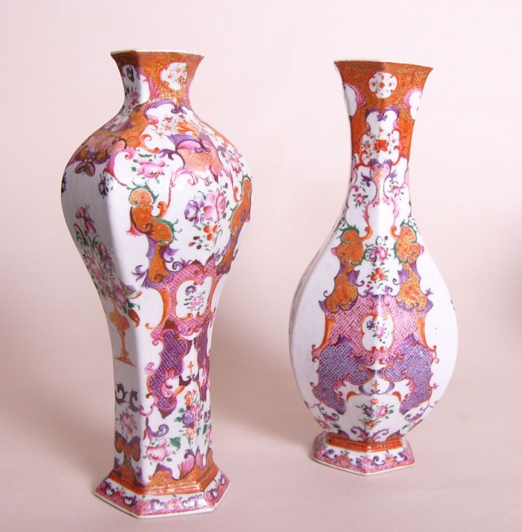 A Famille Rose Porcelain Garniture Set.