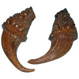 Carved wooden cornucopia