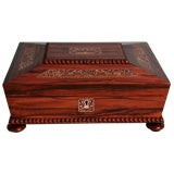 George IV period inlaid rosewood gaming box