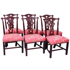Set of Six Chippendale Style Chairs