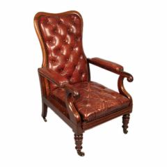 William IV Rosewood Reclining Leather Armchair