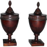 A pair of English Adams style cutlery urns