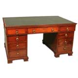Antique Fine English Chippendale period mahogany partners desk