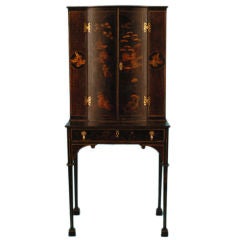 English Black Japanned  Cabinet