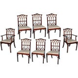 Antique Set of 8 Chippendale style dining chairs