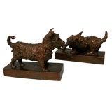 A pair of bronze terriers by Edith B. Parsons