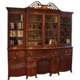 Antique English breakfront bookcase