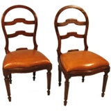 Set of 8 Italian walnut dining chairs
