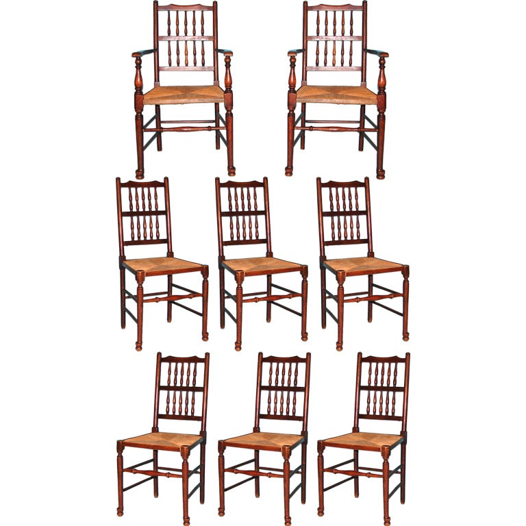 Set of 8 spindle back chairs