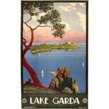 Original 1920's Italian Travel poster for Lake Garda