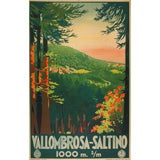 Origianl 1920's Italian Travel poster for Vallombrosa-Saltino