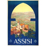 Original 1920's Italian travel poster for Assisi