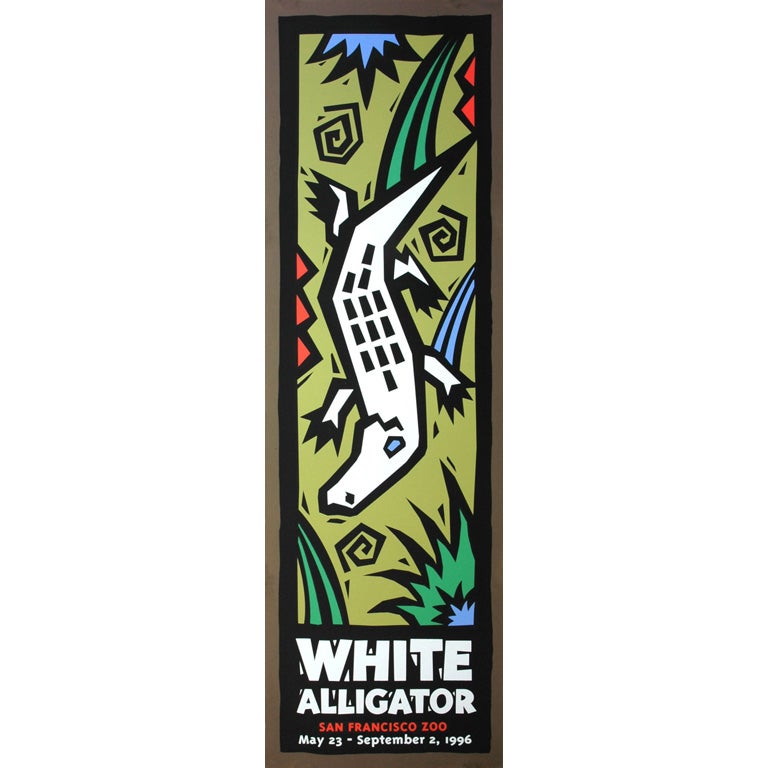 "White Alligator" - 1990s San Francisco Zoo poster For Sale