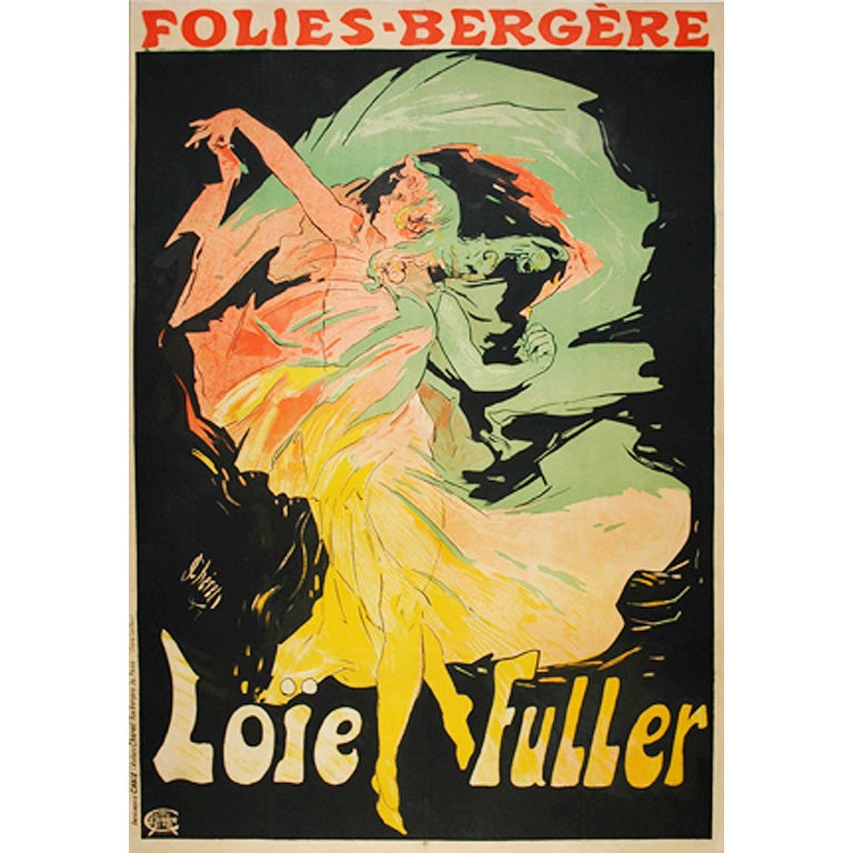 Original French Poster for Loie Fuller by Cheret For Sale