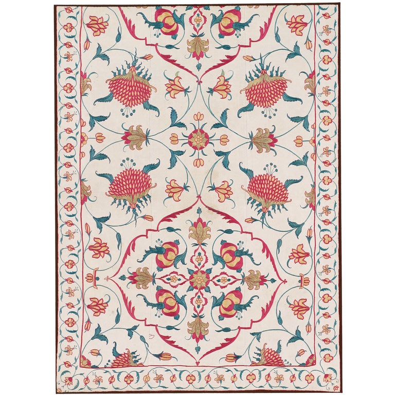 Antique Mughal "summer carpet" fragment