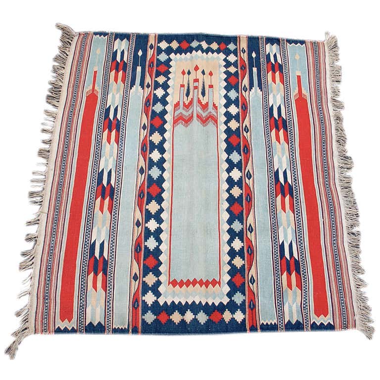 Vintage Dhurrie Rug with Bohemian Southwestern Desert Style For Sale at ...