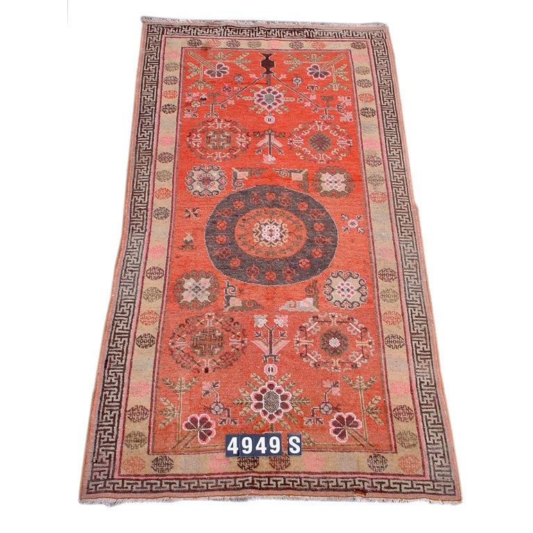 Atemberaubender Khotan-Teppich aus Ostturkestan aus dem frühen 20. Jahrhundert