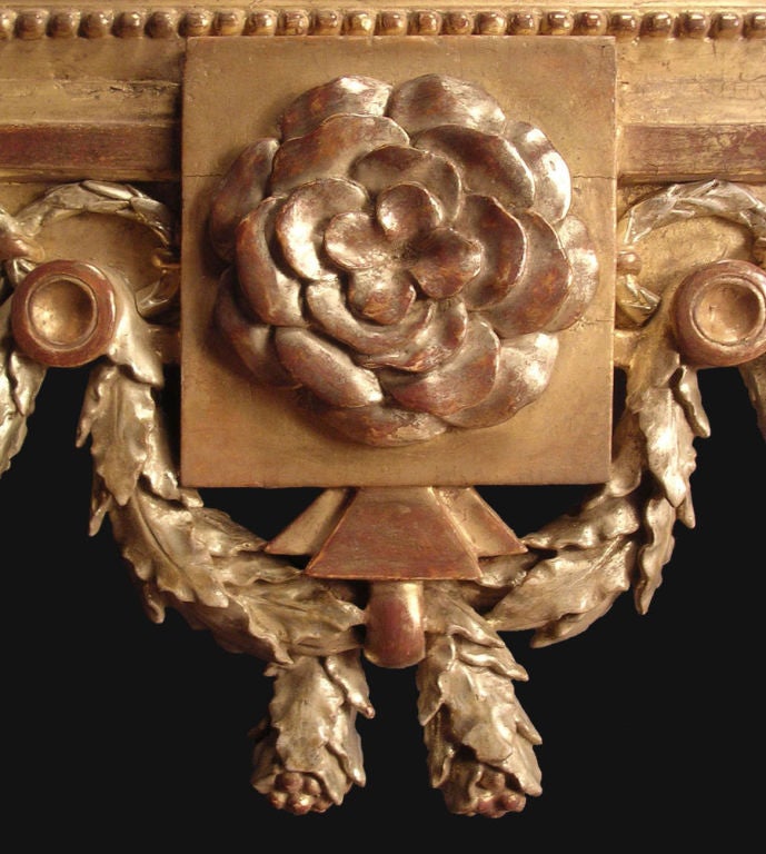 18th Century and Earlier A Fine Swedish Neoclassical Carved Gilt Wood Mirror For Sale