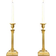A Pair of French Directory Square Column Candlesticks A Pair of French Directory Square Column Candlesticks