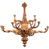An Extraordinary French Carved Oak Chandelier