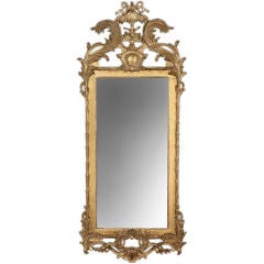 A Swedish Rococo Carved Giltwood Mirror