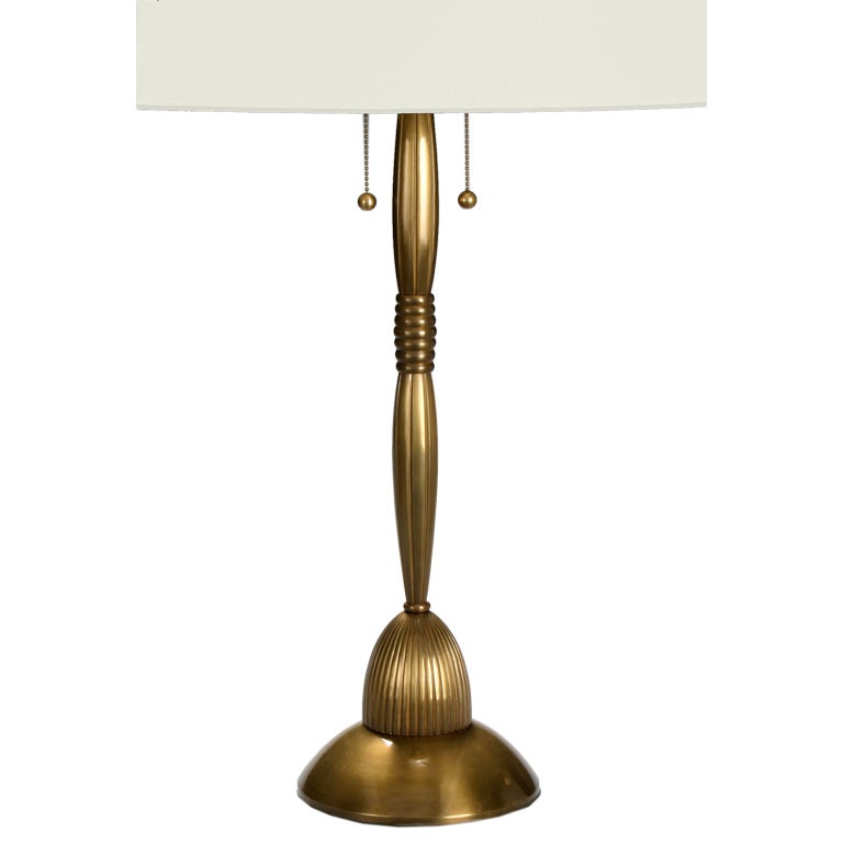 An Art Deco Patinated Bronze Lamp