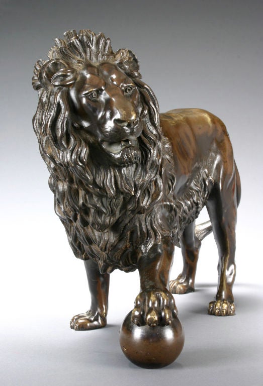 A Patinated Bronze Sculpture of the Waterloo Lion at 1stDibs