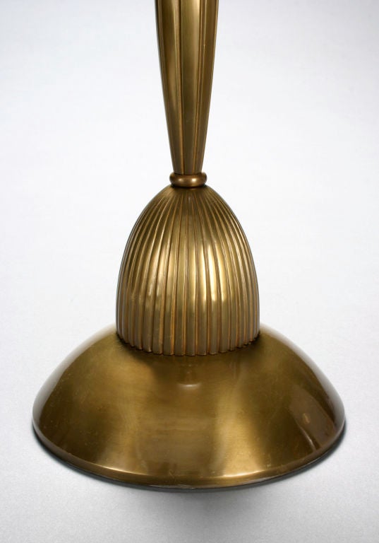 French An Art Deco Patinated Bronze Lamp