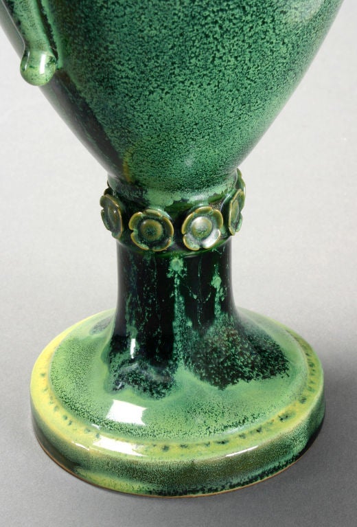 20th Century A Swedish Speckled Variegated Green Porcelain Vase