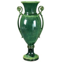 A Swedish Speckled Variegated Green Porcelain Vase