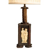 An Unusual Swedish Horn Lamp with Classical Figures