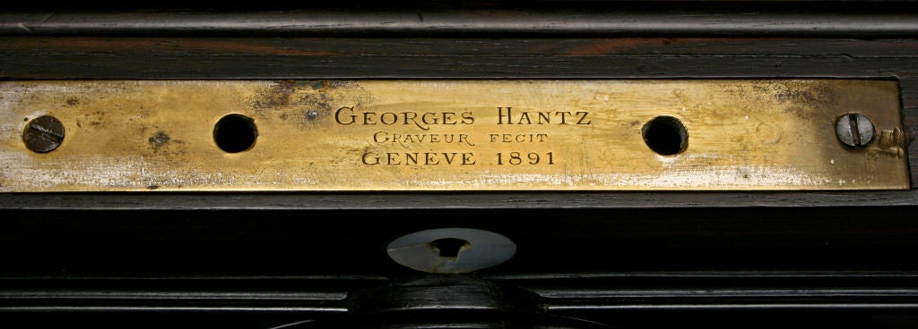 A Swiss Silver, Lapis Lazuli and Macassar Ebony Box 3