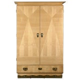Antique A Viennese Brass Mounted Sycamore Armoire